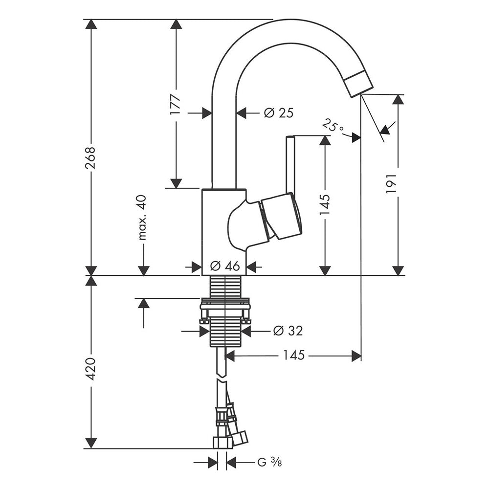 
                  
                    hansgrohe 漢斯格雅 Talis S 面盆龍頭 臉盆龍頭 水龍頭 32070
                  
                