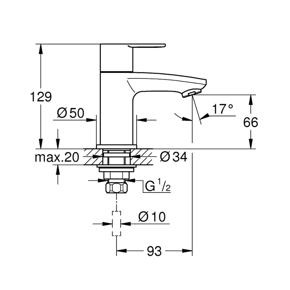 
                  
                    GROHE 高儀 德國品牌 EUROSTYLE COSMOPOLITAN 單冷水 面盆龍頭 臉盆龍頭 (XS) 23039
                  
                