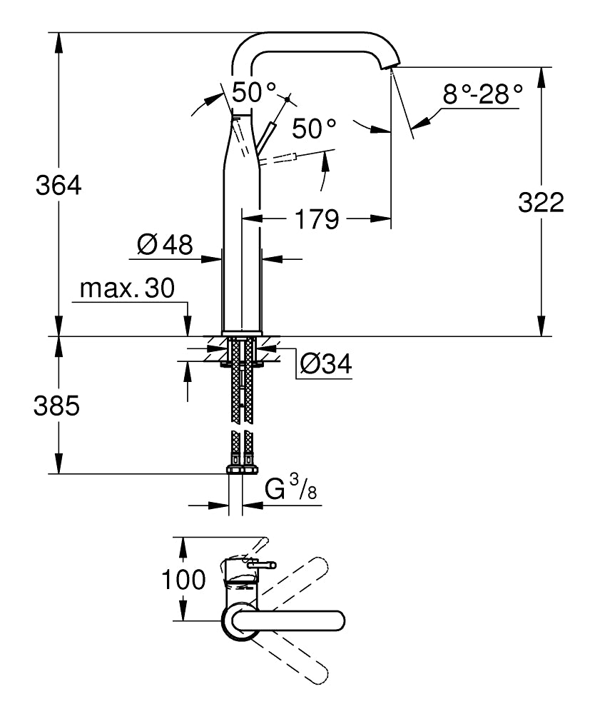 
                  
                    GROHE 高儀 德國品牌 ESSENCE 多色 可旋轉 面盆龍頭 高腳臉盆龍頭 (XL) 32901
                  
                