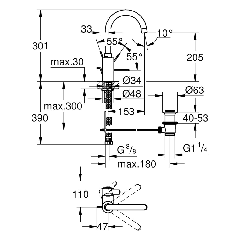 
                  
                    GROHE 高儀 德國品牌 EUROSMART COSMOPOLITAN 面盆龍頭 臉盆龍頭 (L) 32830
                  
                