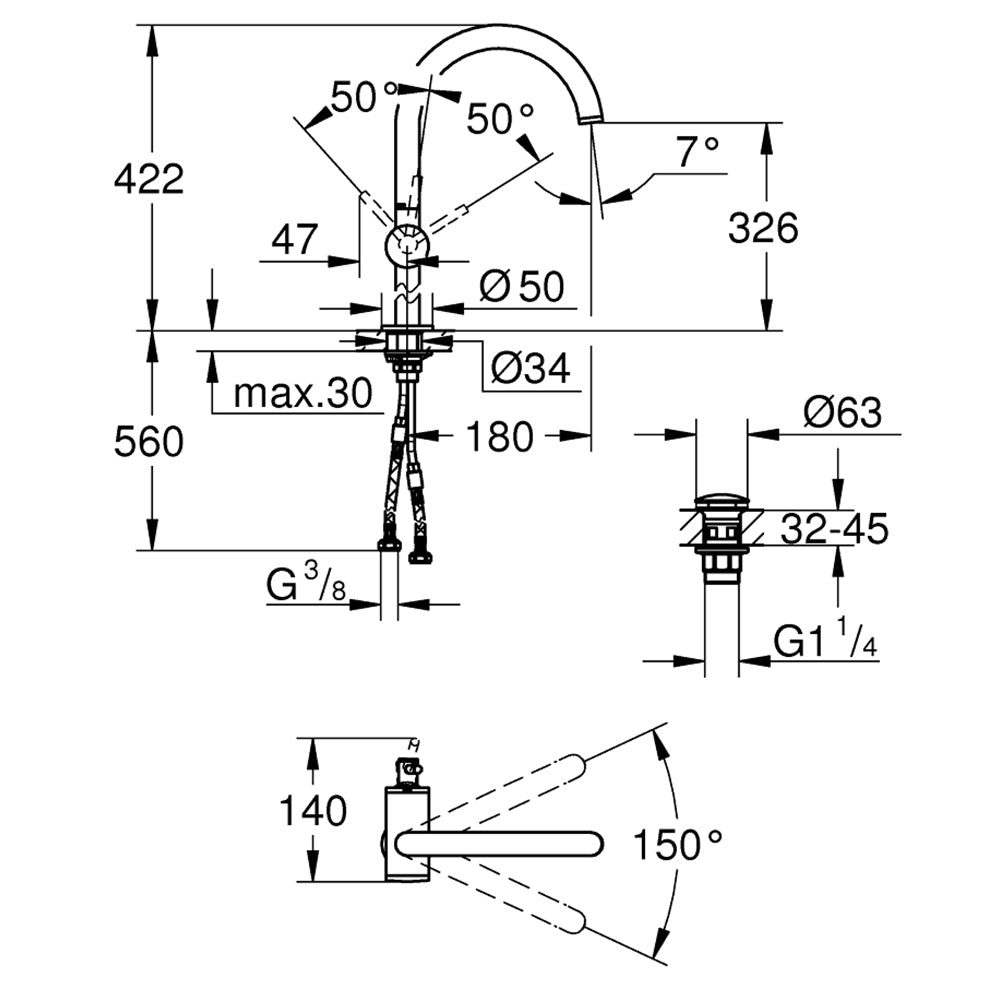 
                  
                    GROHE 高儀 德國品牌 ATRIO 多色 面盆龍頭 臉盆龍頭 (XL) 32647
                  
                