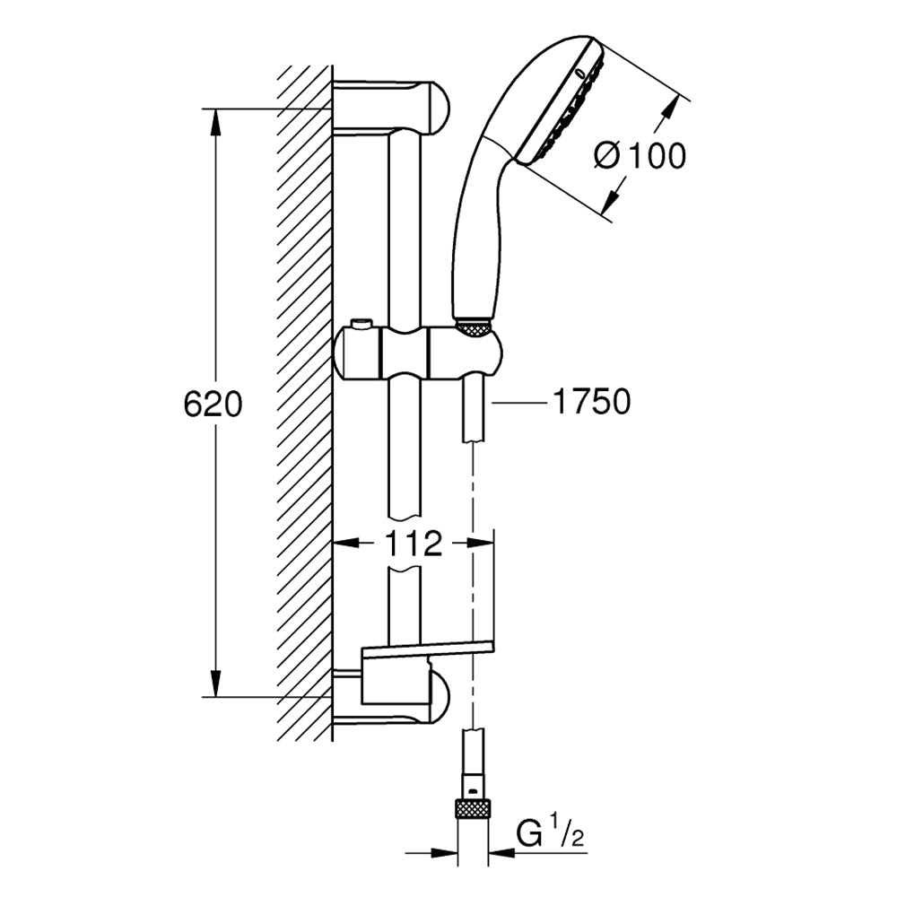 
                  
                    GROHE 高儀 TEMPESTA 100 蓮蓬頭 升降桿 蓮蓬頭滑桿組 28593
                  
                