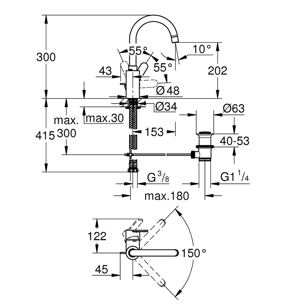 
                  
                    GROHE 高儀 德國品牌 EUROSTYLE COSMOPOLITAN 面盆龍頭 臉盆龍頭 (S) 23043
                  
                