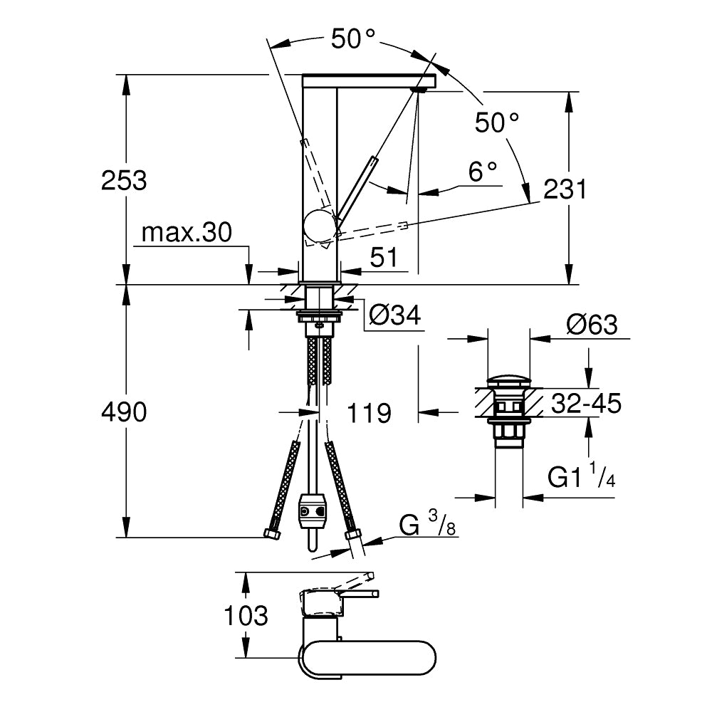 
                  
                    GROHE 高儀 德國品牌 GROHE PLUS 伸縮面盆龍頭 臉盆龍頭 (L) 23844
                  
                