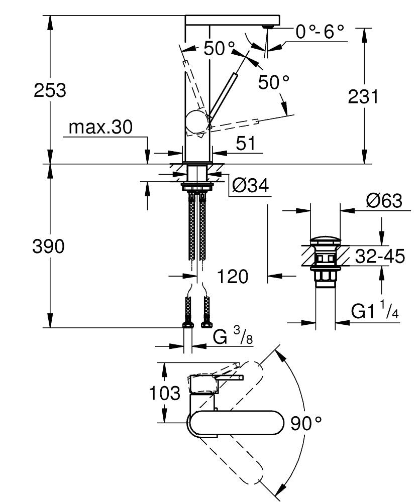 
                  
                    GROHE 高儀 德國品牌 GROHE PLUS 面盆龍頭 臉盆龍頭 (L) 23873
                  
                