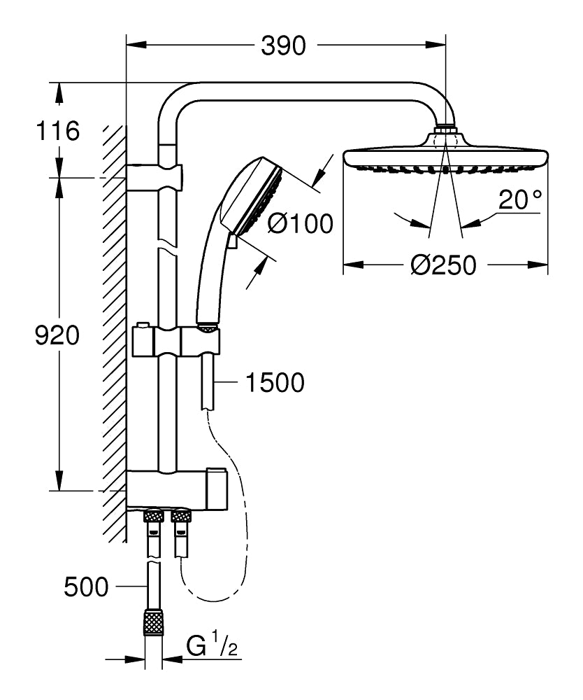 
                  
                    GROHE 高儀 TEMPESTA COSMOPOLITAN SYSTEM 250 頂灑組 26675
                  
                