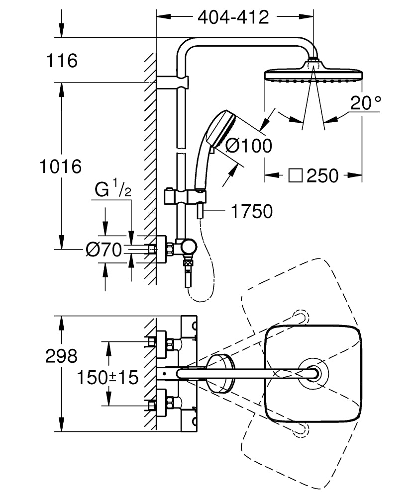 
                  
                    GROHE 高儀 TEMPESTA COSMOPOLITAN SYSTEM 250 恆溫 頂灑 恆溫龍頭 26689
                  
                