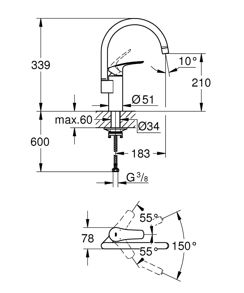 
                  
                    GROHE 高儀 EUROSMART 單槍 鵝頸 廚房龍頭 33202
                  
                