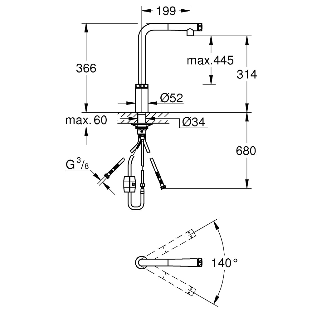 
                  
                    GROHE 高儀 MINTA SMARTCONTROL 雙色 廚房龍頭 伸縮龍頭 31613
                  
                