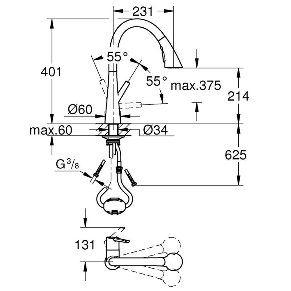 
                  
                    GROHE 高儀 ZEDRA 雙色 廚房龍頭 伸縮龍頭 32294
                  
                