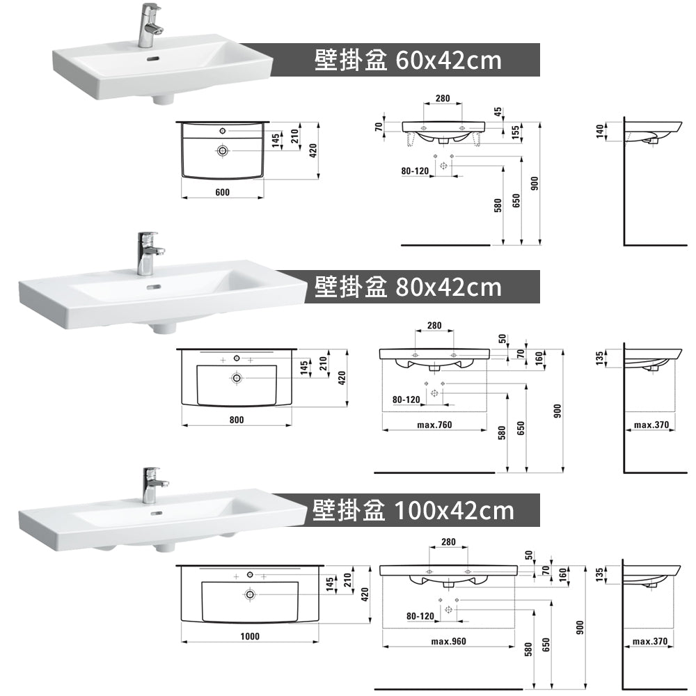 
                  
                    LAUFEN 瑞士品牌 PRO N 臉盆 面盆 壁掛盆 81095
                  
                