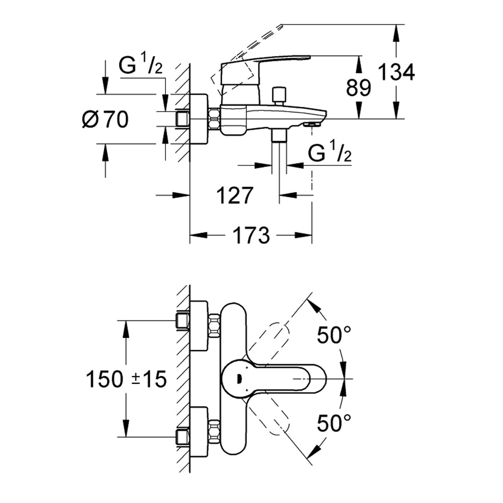 
                  
                    GROHE 高儀 德國品牌 EUROSTYLE COSMOPOLITAN 浴缸淋浴龍頭 33591
                  
                