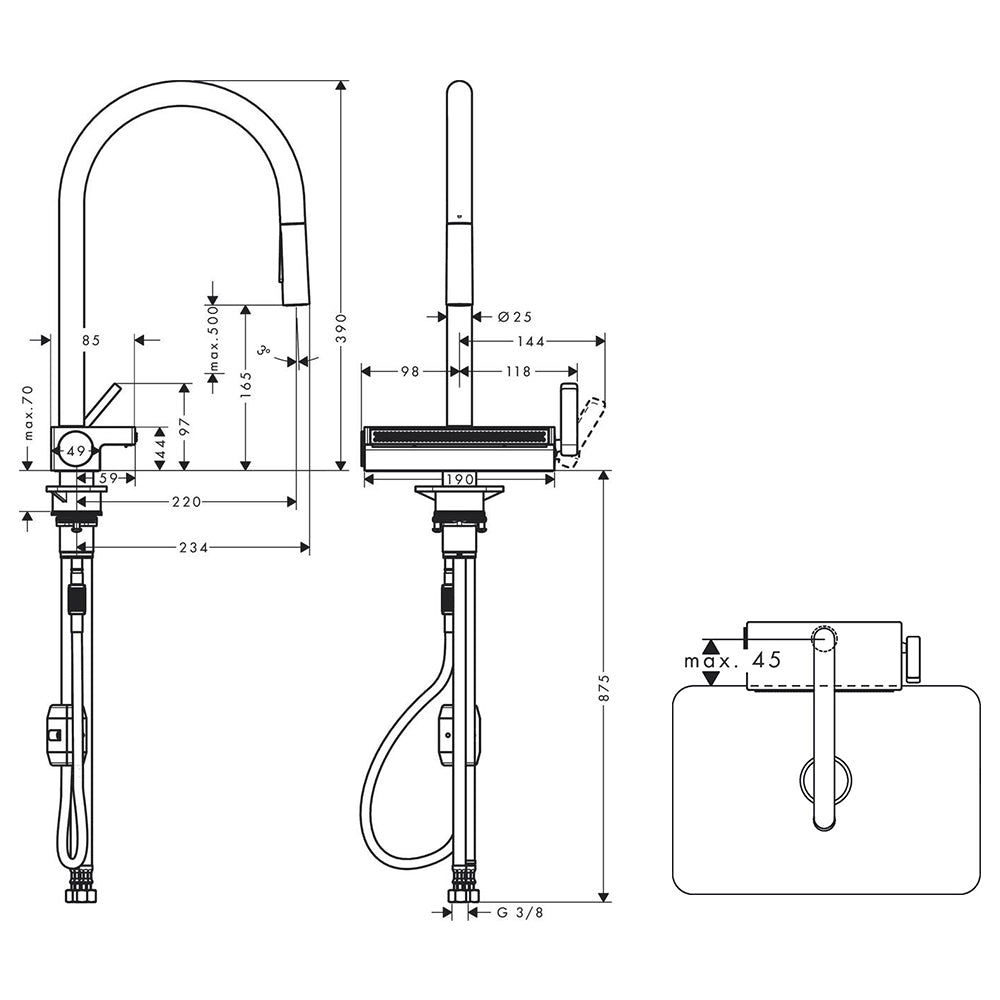 
                  
                    hansgrohe 漢斯格雅 Aquno Select M81 多色 廚房龍頭 瀑布出水 73837
                  
                