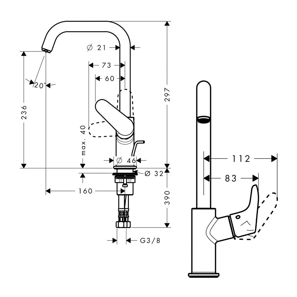 
                  
                    hansgrohe 漢斯格雅 Focus 高腳面盆龍頭 臉盆龍頭 水龍頭 31609
                  
                