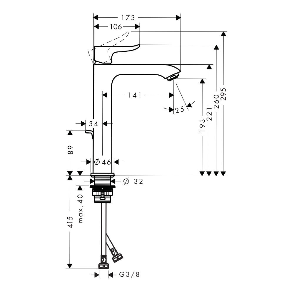 
                  
                    hansgrohe 漢斯格雅 Metris 高腳臉盆龍頭 面盆龍頭 水龍頭 (L) 31183
                  
                