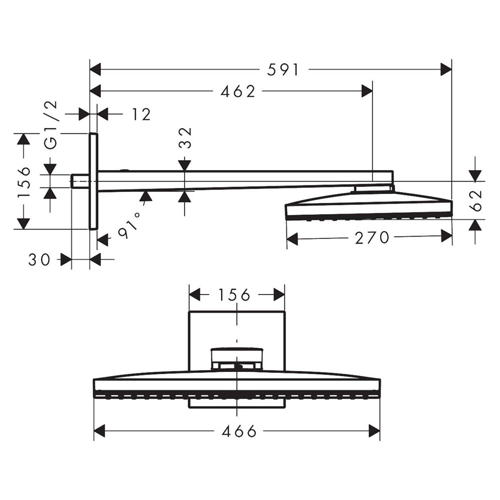 
                  
                    hansgrohe 漢斯格雅 Rainmaker Select 大花灑 頂噴花灑 頂灑 46cm 24003
                  
                