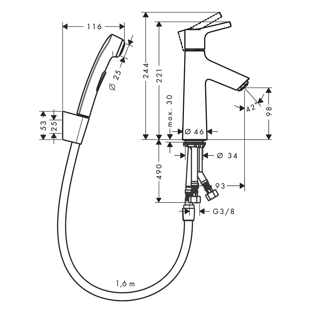 
                  
                    hansgrohe 漢斯格雅 Talis Select S 面盆龍頭 臉盆龍頭 水龍頭 沖洗器 72290
                  
                