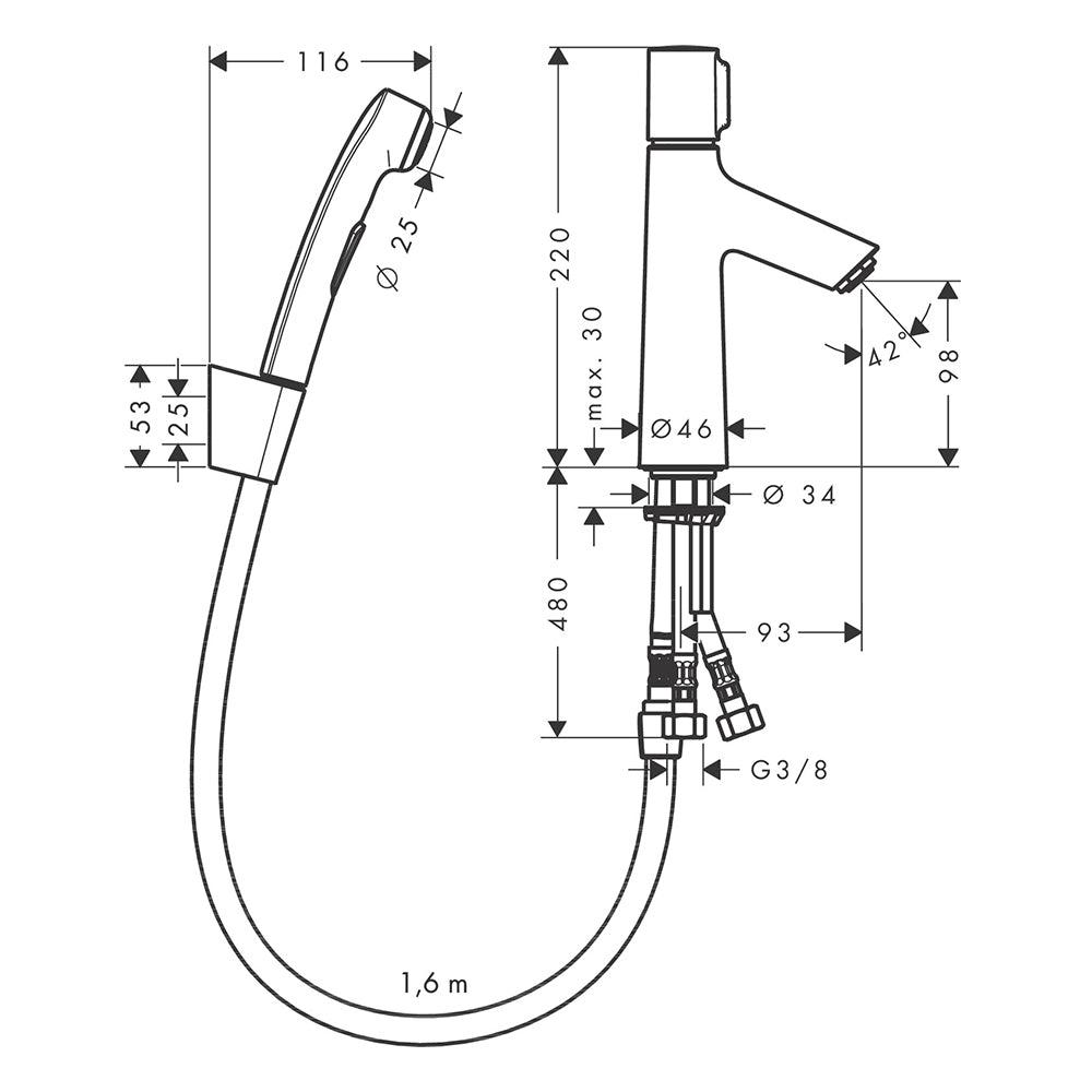 
                  
                    hansgrohe 漢斯格雅 Talis Select S 面盆龍頭 臉盆龍頭 水龍頭 沖洗器 72291
                  
                