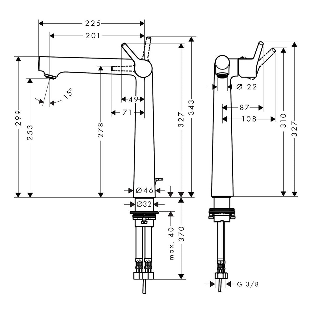 
                  
                    hansgrohe 漢斯格雅 Talis S 高腳面盆龍頭 臉盆龍頭 水龍頭 72115
                  
                