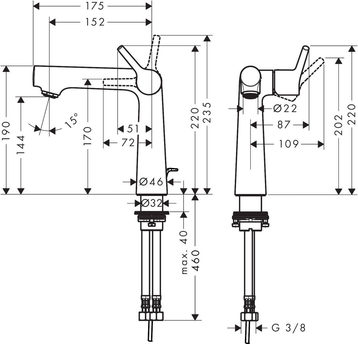 
                  
                    hansgrohe 漢斯格雅 Talis S 面盆龍頭 臉盆龍頭 水龍頭 72113
                  
                