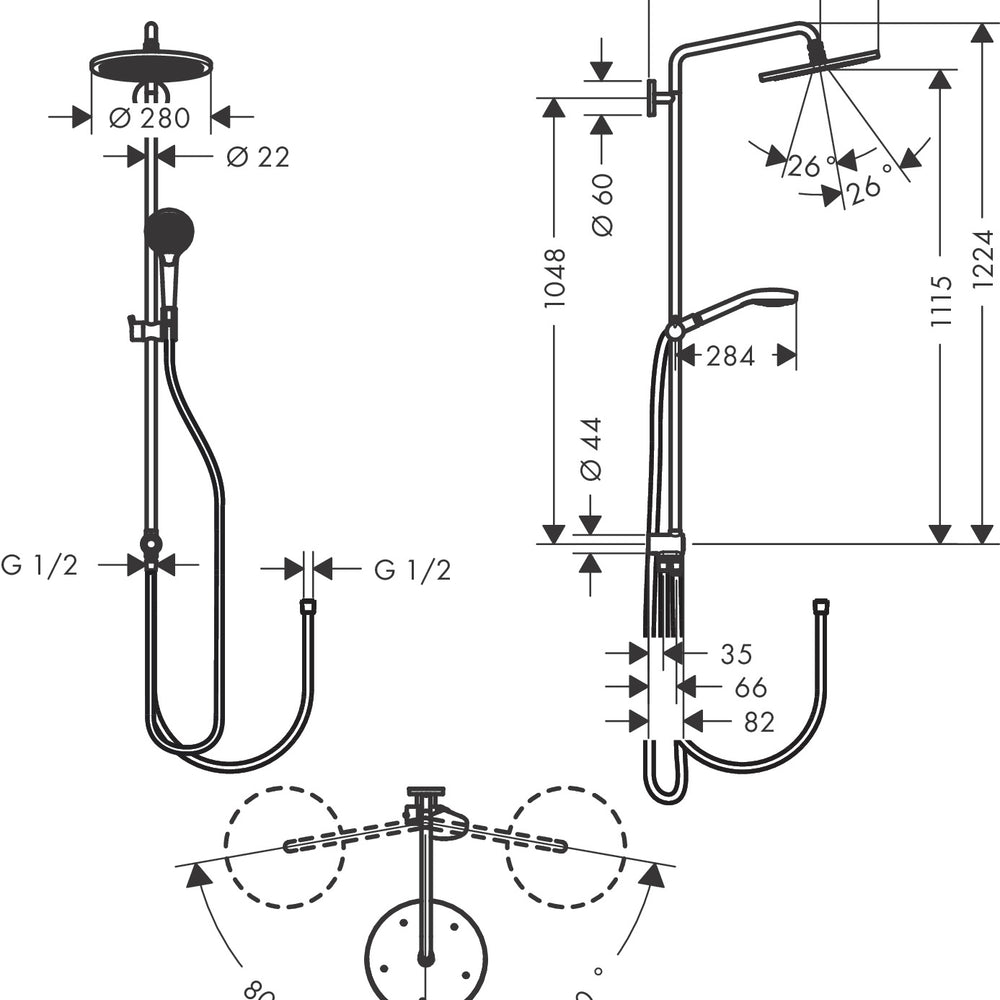 
                  
                    hansgrohe 漢斯格雅 Croma Select S 淋浴花灑管 26793
                  
                