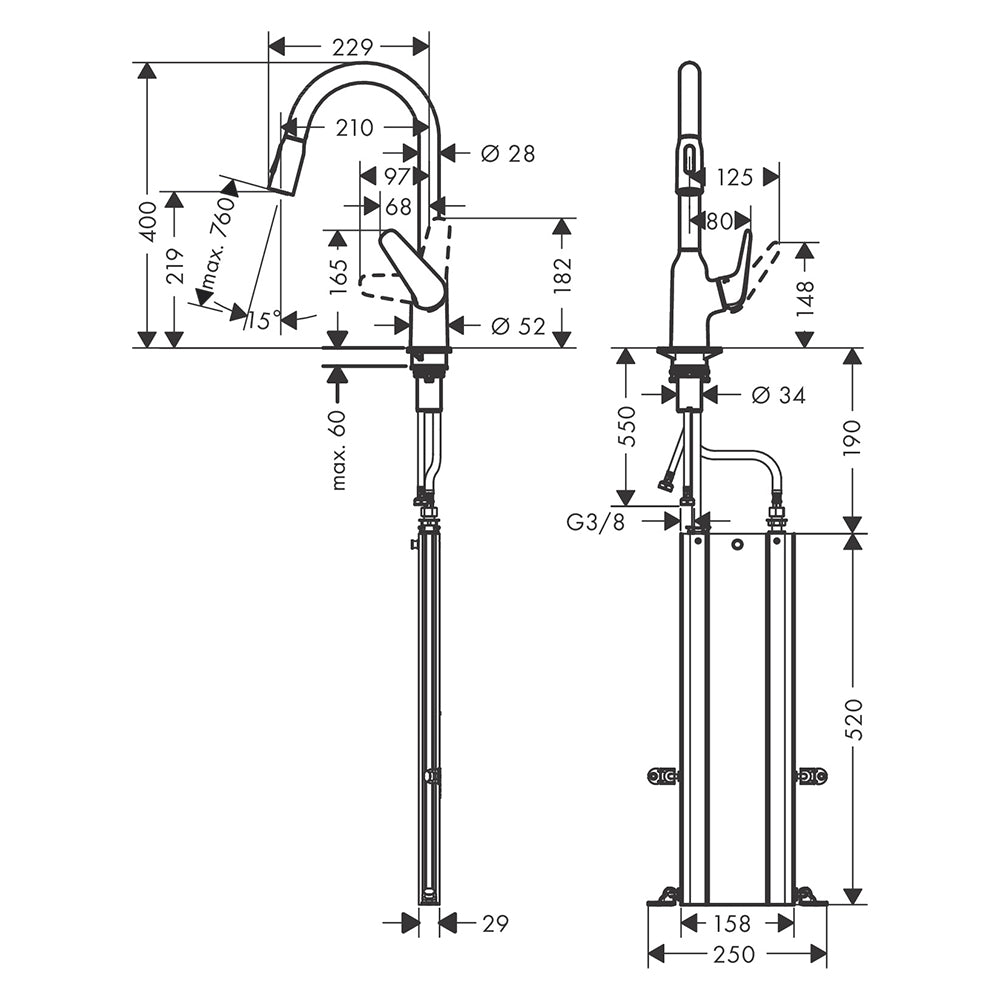 
                  
                    hansgrohe 漢斯格雅 Focus M42 多色 廚房龍頭 伸縮龍頭 sBox款 71820
                  
                