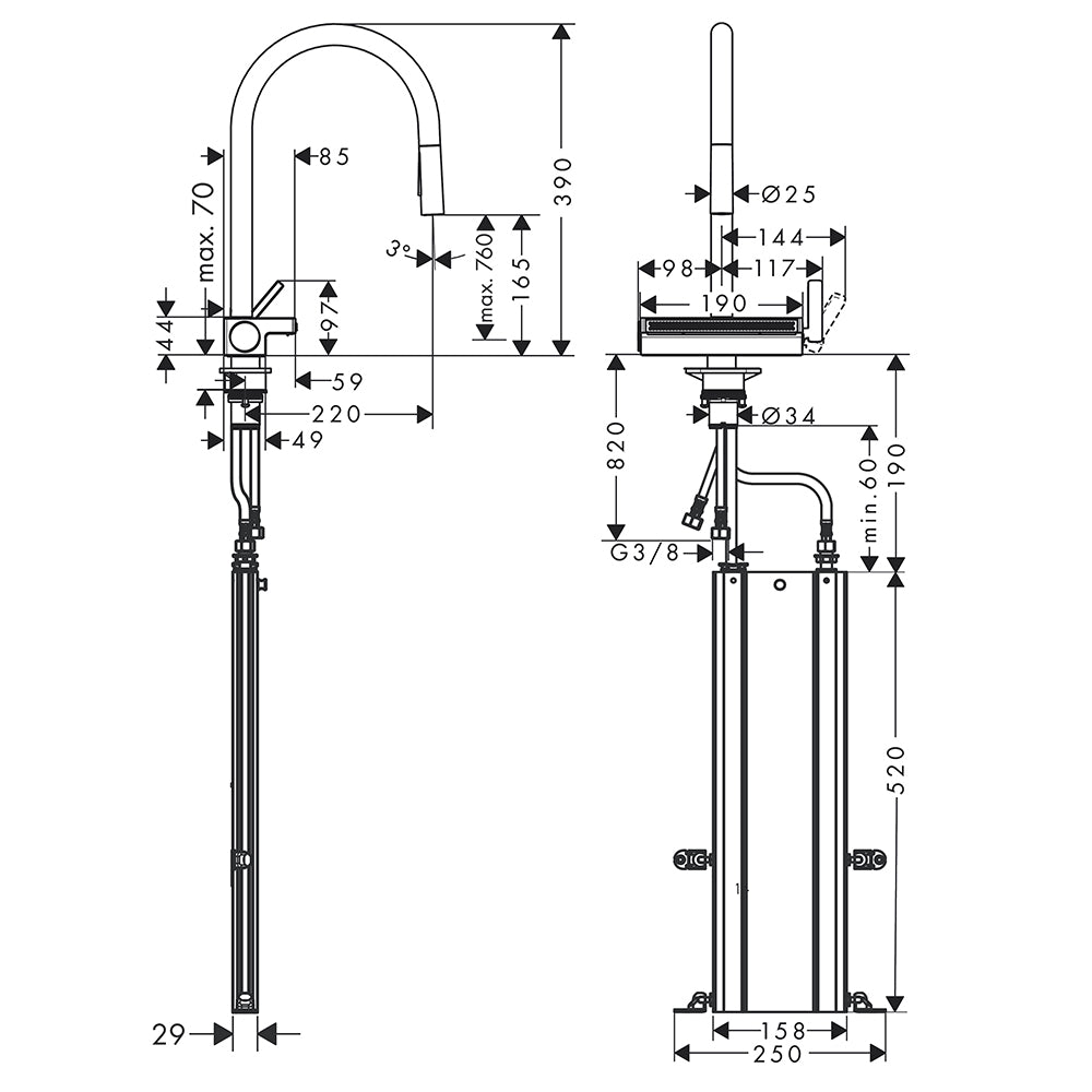 
                  
                    hansgrohe 漢斯格雅 Aquno Select M81 多色 廚房龍頭 瀑布出水 sBox款 73831
                  
                