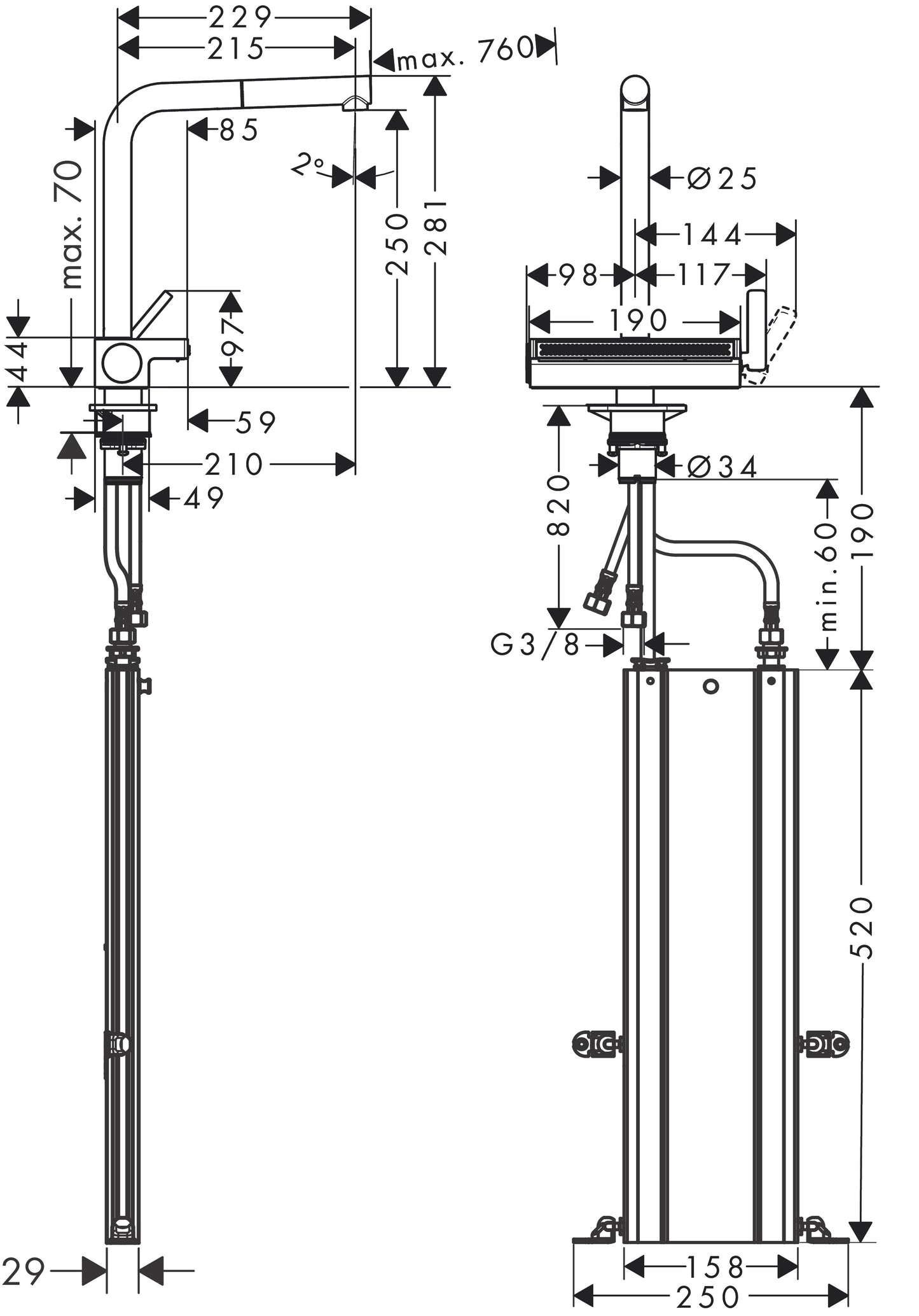 
                  
                    hansgrohe 漢斯格雅 Aquno Select M81 多色 廚房龍頭 瀑布出水 sBox款 73830
                  
                