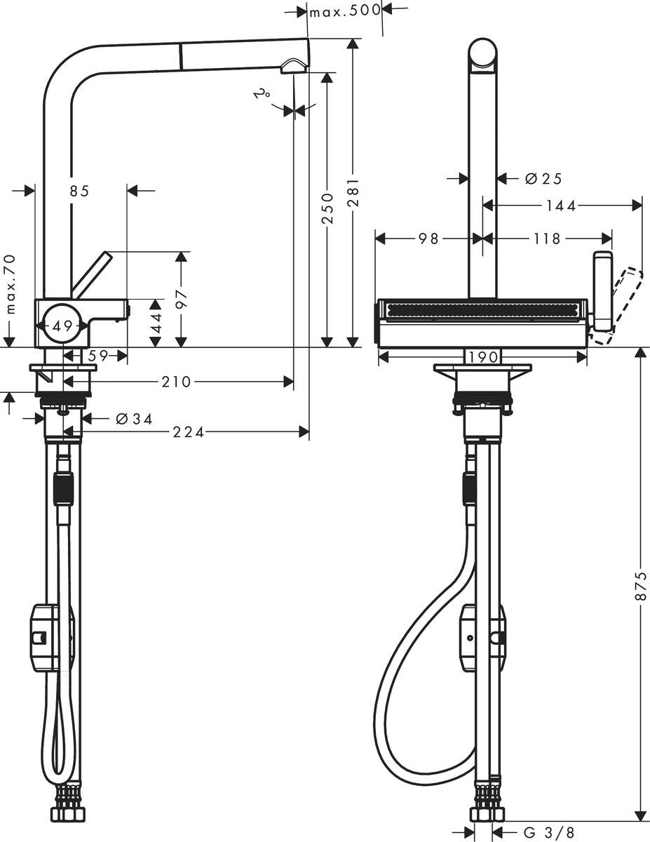 
                  
                    hansgrohe 漢斯格雅 Aquno Select M81 多色 廚房龍頭 瀑布出水 73836
                  
                