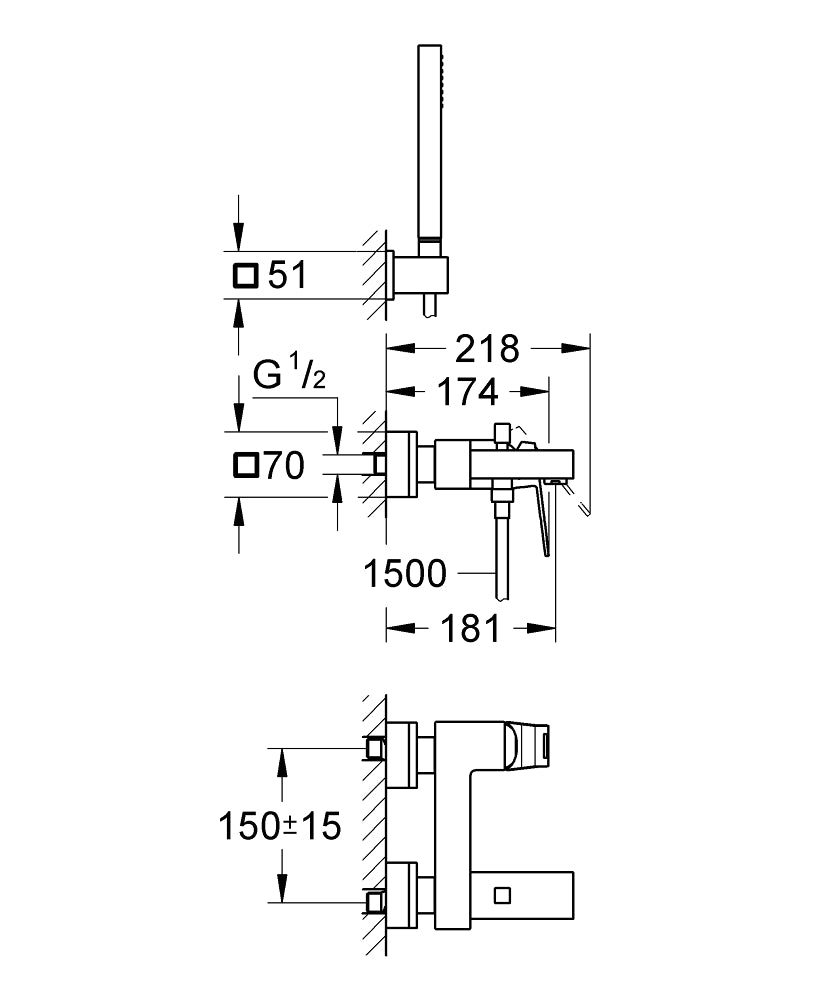 
                  
                    GROHE 高儀 德國品牌 EUROCUBE 浴缸龍頭 蓮蓬頭組 23141
                  
                