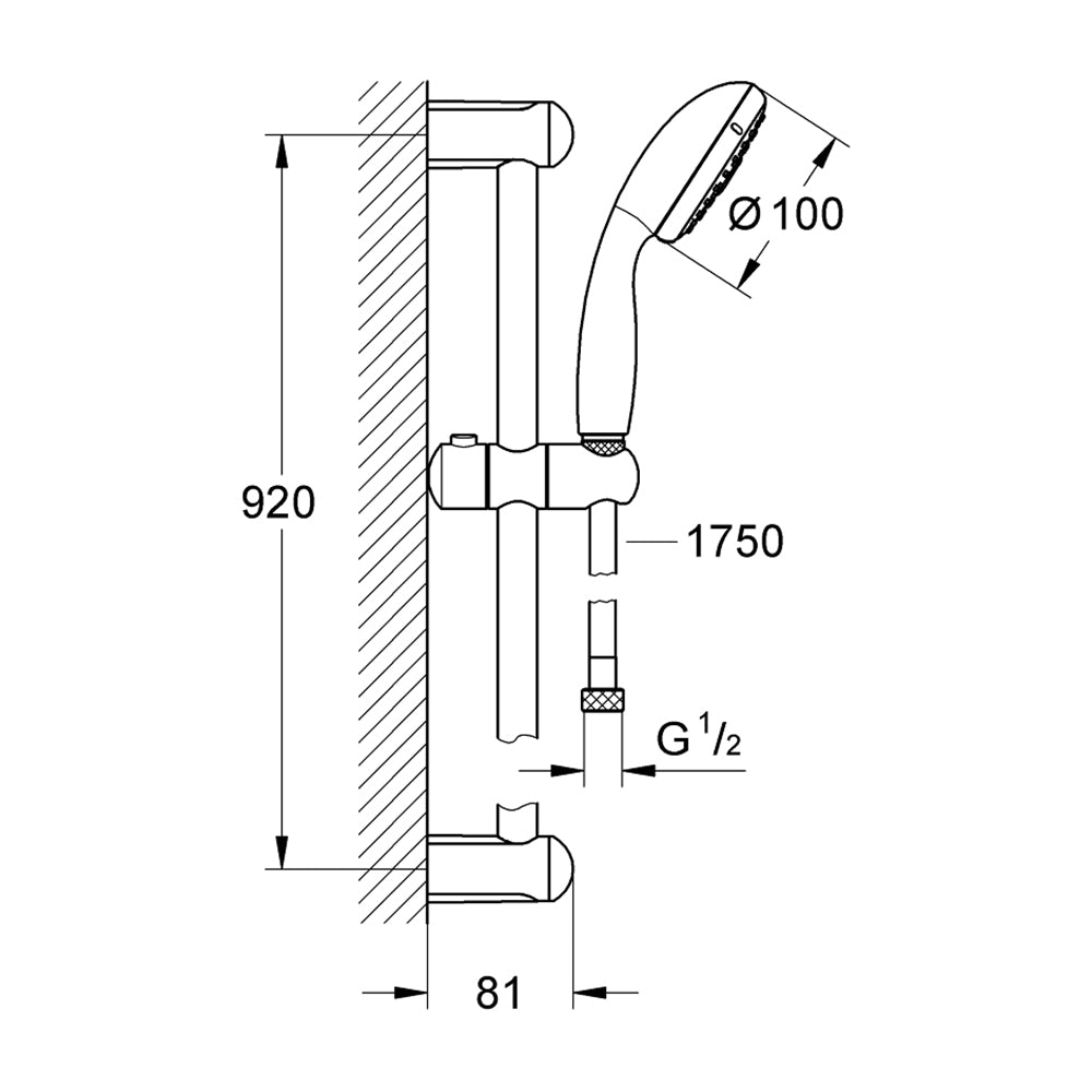 
                  
                    GROHE 高儀 TEMPESTA 100 蓮蓬頭 升降桿 蓮蓬頭滑桿組 27796
                  
                