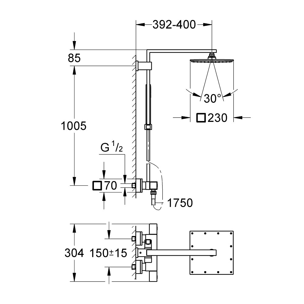 
                  
                    GROHE 高儀 EUPHORIA CUBE SYSTEM 230 頂灑 淋浴龍頭 26087
                  
                