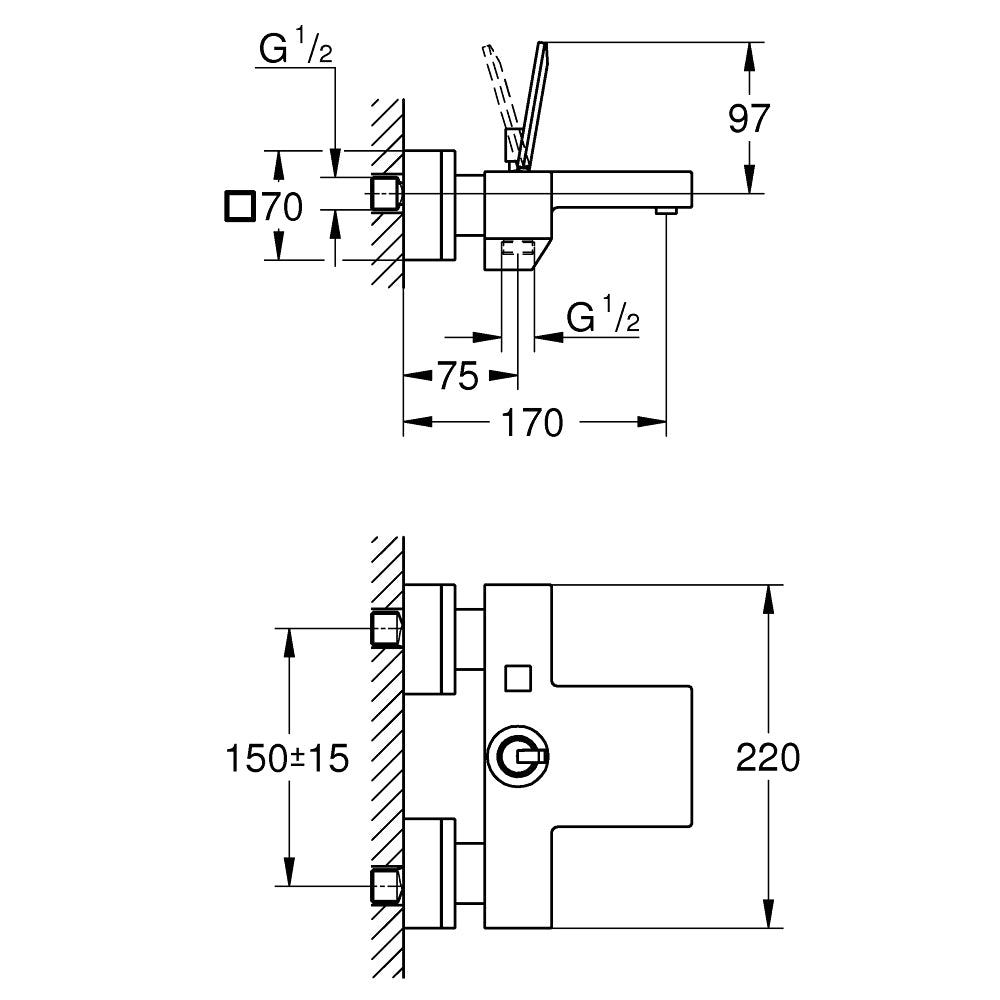 
                  
                    GROHE 高儀 德國品牌 EUROCUBE JOY 浴缸淋浴龍頭 23666
                  
                