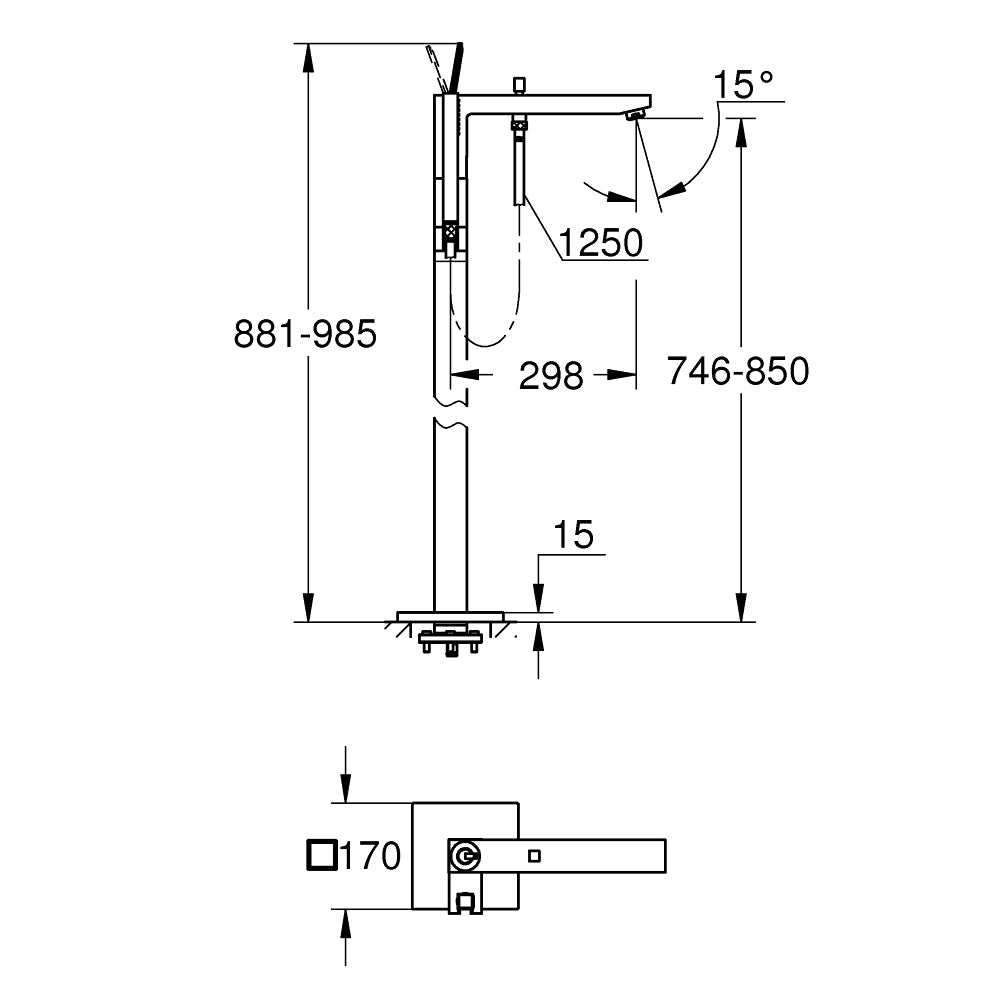 
                  
                    GROHE 高儀 EUROCUBE JOY 落地浴缸龍頭 蓮蓬頭 23667
                  
                