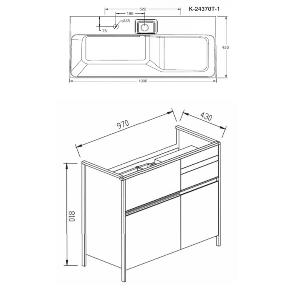 
                  
                    KOHLER 科勒 MAXISPACE 2.0 防水浴櫃 木紋 面盆浴櫃組 奶茶色 100cm 23800T
                  
                