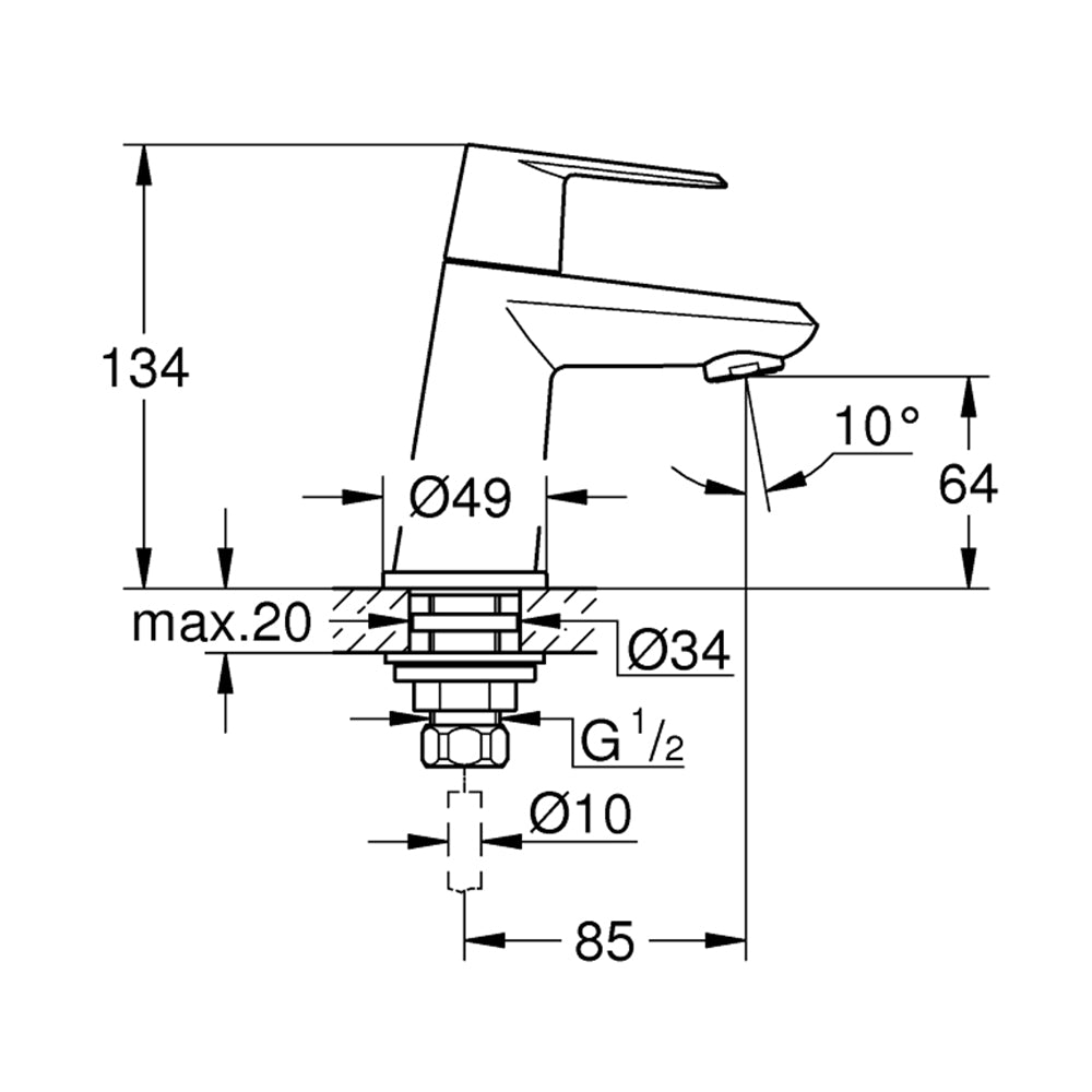 
                  
                    GROHE 高儀 德國品牌 EURODISC COSMOPOLITAN 單冷水 面盆龍頭 臉盆龍頭 (XS) 23051
                  
                