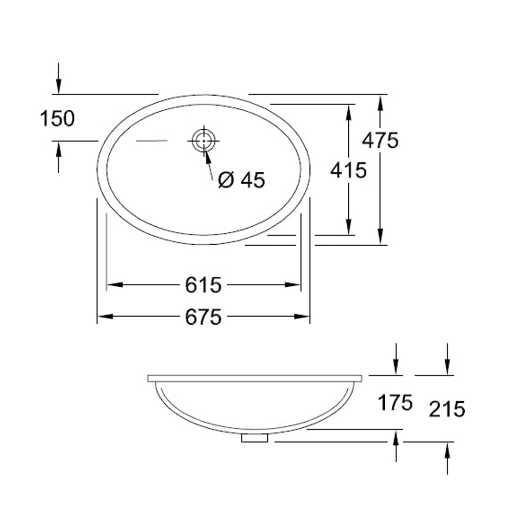 villeroy & boch 德國EVANA 下嵌盆面盆臉盆60cm 614400R1 – 德意衛浴