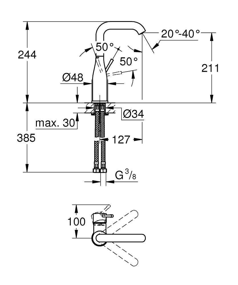 
                  
                    GROHE 高儀 德國品牌 ESSENCE 可旋轉 面盆龍頭 臉盆龍頭 (L) 24177
                  
                