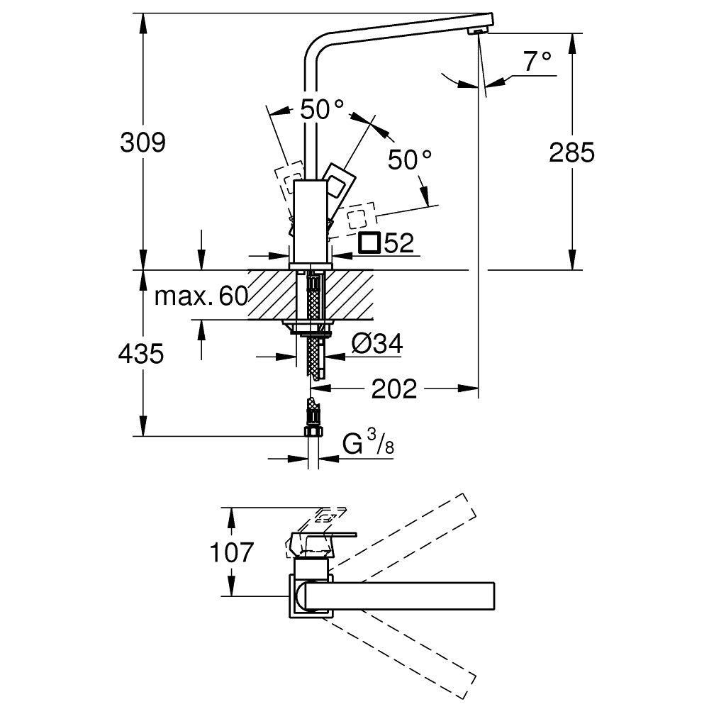 
                  
                    GROHE 高儀 EUROCUBE 側把手 廚房龍頭 31255
                  
                