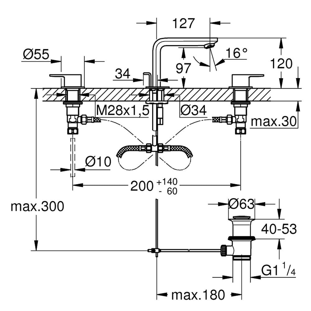 
                  
                    GROHE 高儀 德國品牌 LINEARE 雙色 三孔面盆龍頭 臉盆龍頭 (M) 20304
                  
                