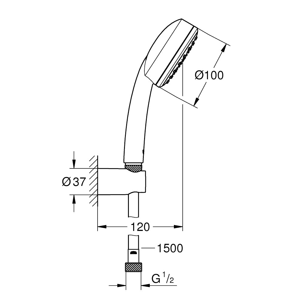 
                  
                    GROHE 高儀 德國品牌 TEMPESTA COSMOPOLITAN 100 軟管 掛座 蓮蓬頭套組 26084
                  
                