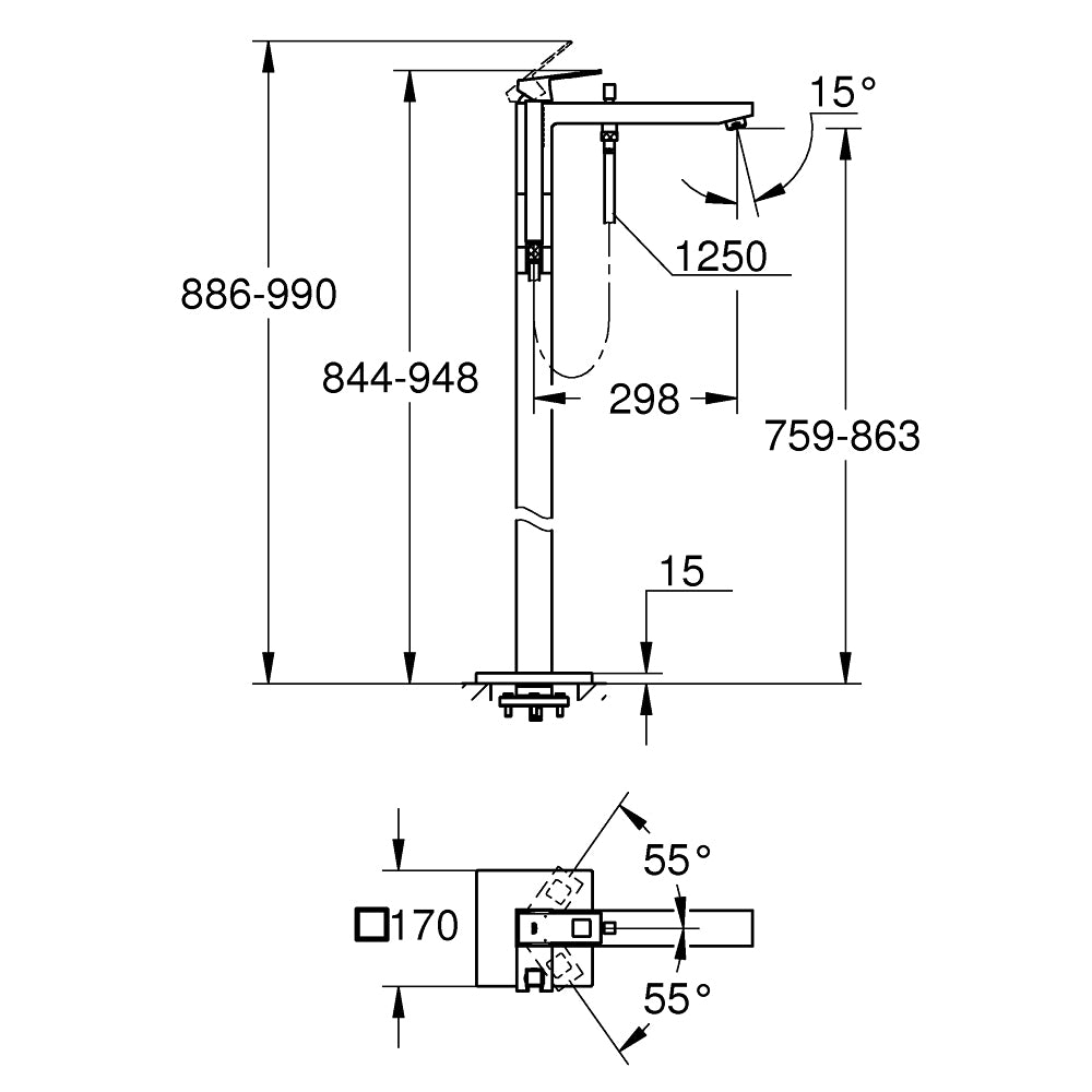 
                  
                    GROHE 高儀 EUROCUBE 落地浴缸龍頭 蓮蓬頭 23672
                  
                