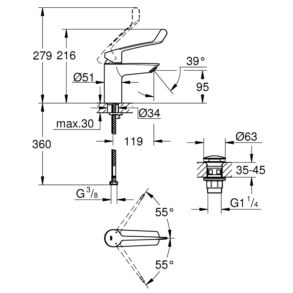 
                  
                    GROHE 高儀 德國品牌 EUROSMART 面盆龍頭 臉盆龍頭 (S) 23982
                  
                