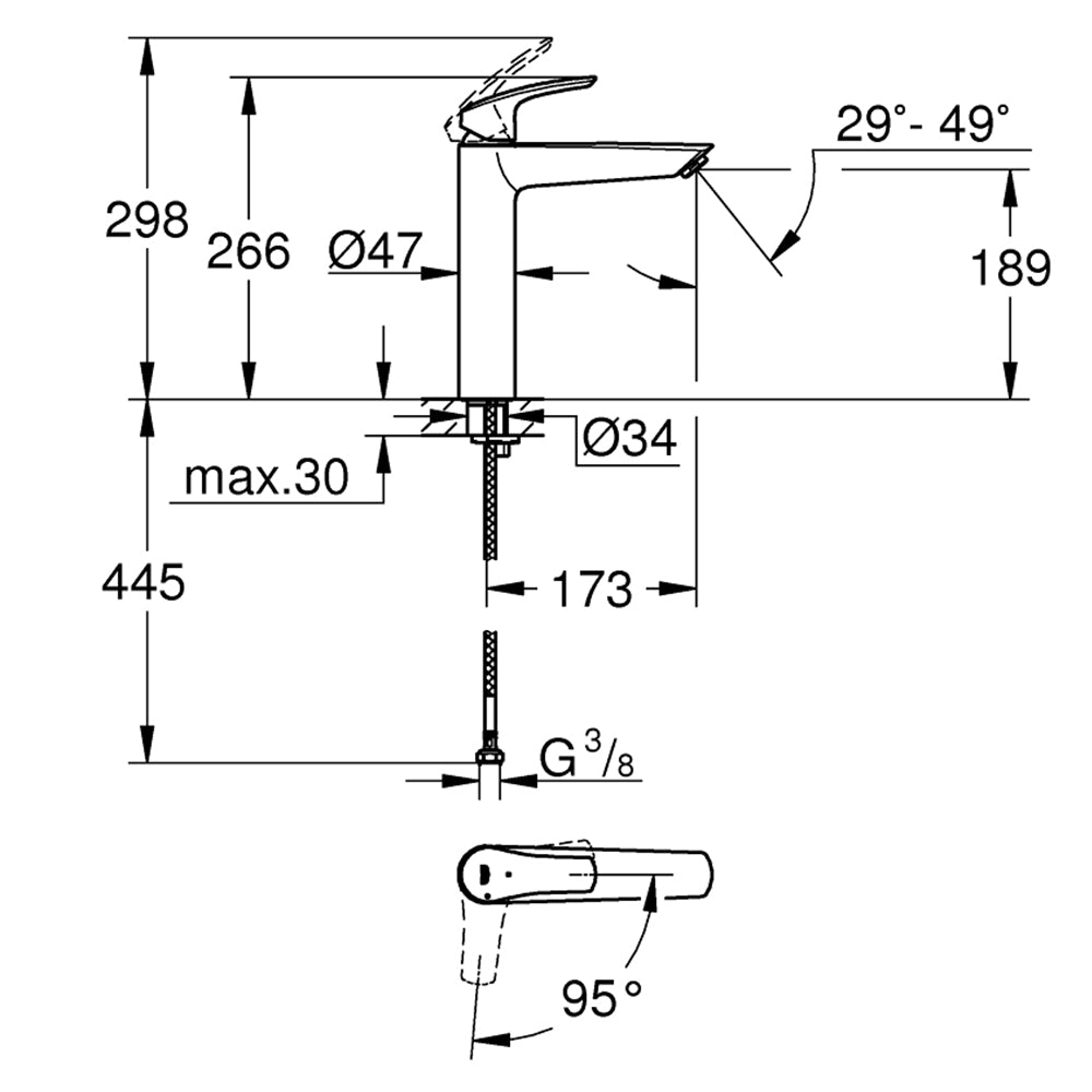 
                  
                    GROHE 高儀 德國品牌 EUROSMART 冷置中 高腳面盆龍頭 臉盆龍頭 (XL) 24164
                  
                