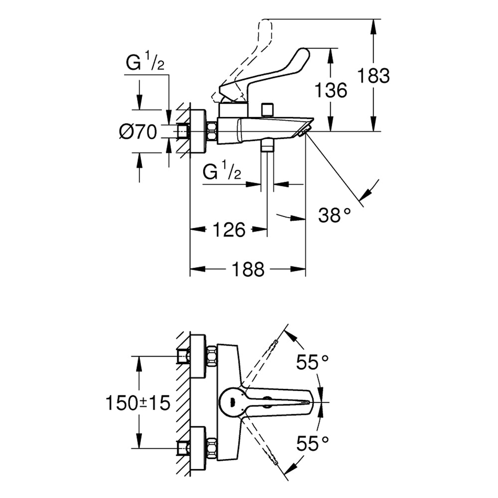 
                  
                    GROHE 高儀 德國品牌 EUROSMART 浴缸淋浴龍頭 25243
                  
                