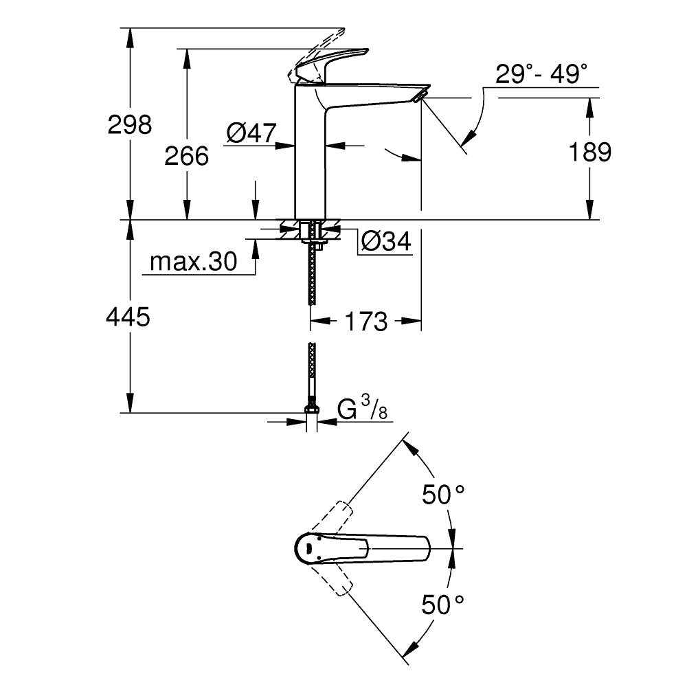 
                  
                    GROHE 高儀 德國品牌 EUROSMART 高腳面盆龍頭 臉盆龍頭 (XL) 23971
                  
                