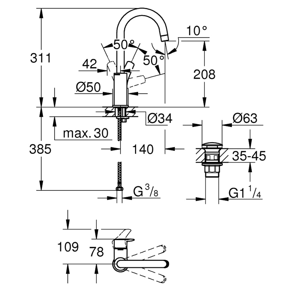 
                  
                    GROHE 高儀 德國品牌 EUROSMART 面盆龍頭 臉盆龍頭 (L) 23970
                  
                