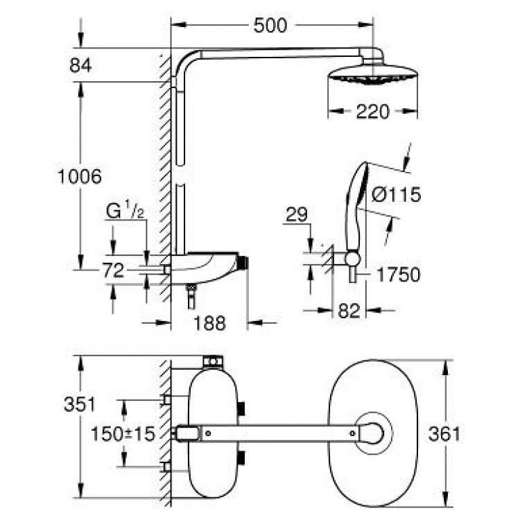 
                  
                    GROHE 高儀 RAINSHOWER SYSTEM SMARTCONTROL DUO 360  恆溫 頂灑 恆溫龍頭 26250
                  
                