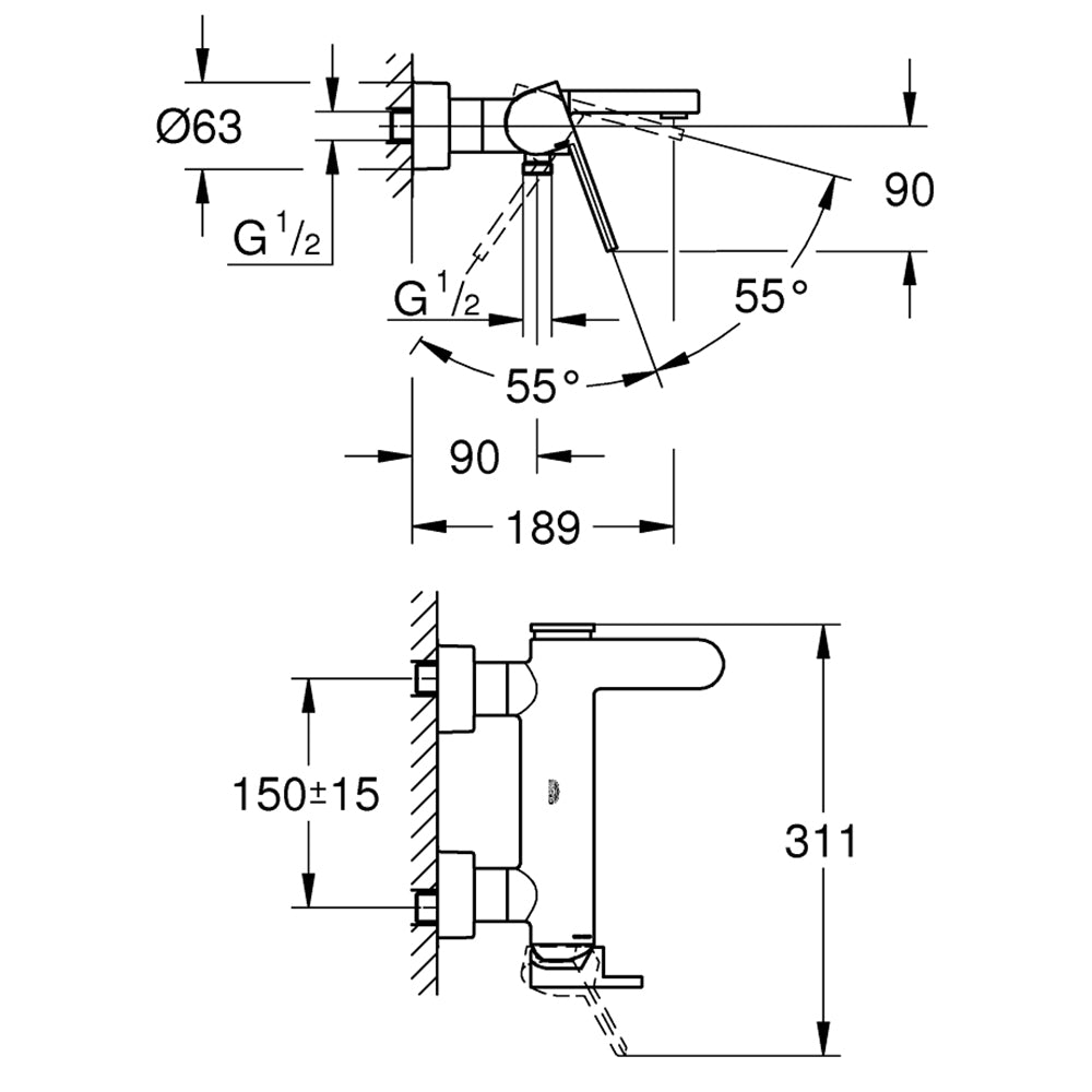 
                  
                    GROHE 高儀 德國品牌 GROHE PLUS 雙色 浴缸淋浴龍頭 33553
                  
                