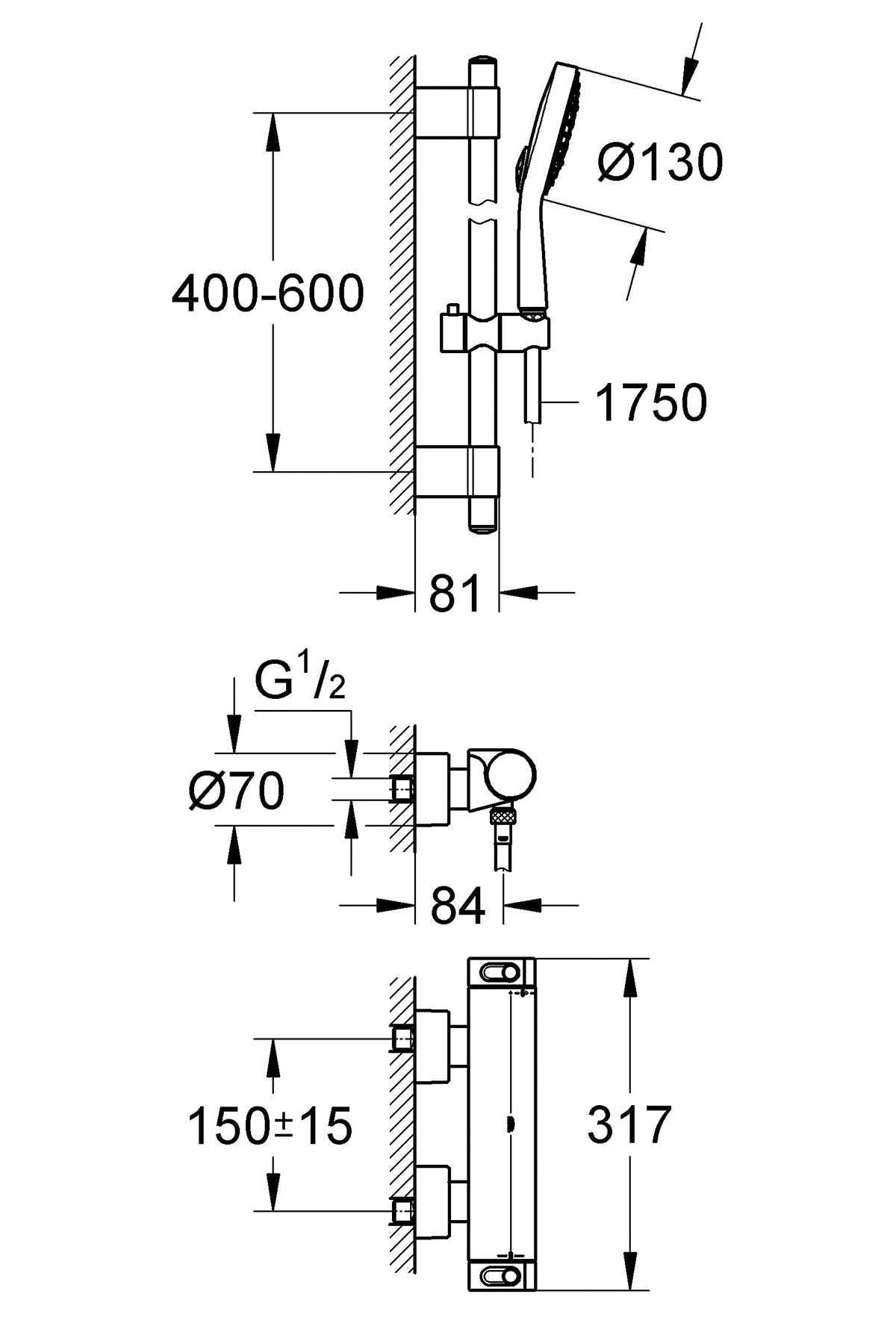 
                  
                    GROHE 高儀 GROHTHERM 2000 恆溫 淋浴龍頭 滑桿組 34281 34282
                  
                